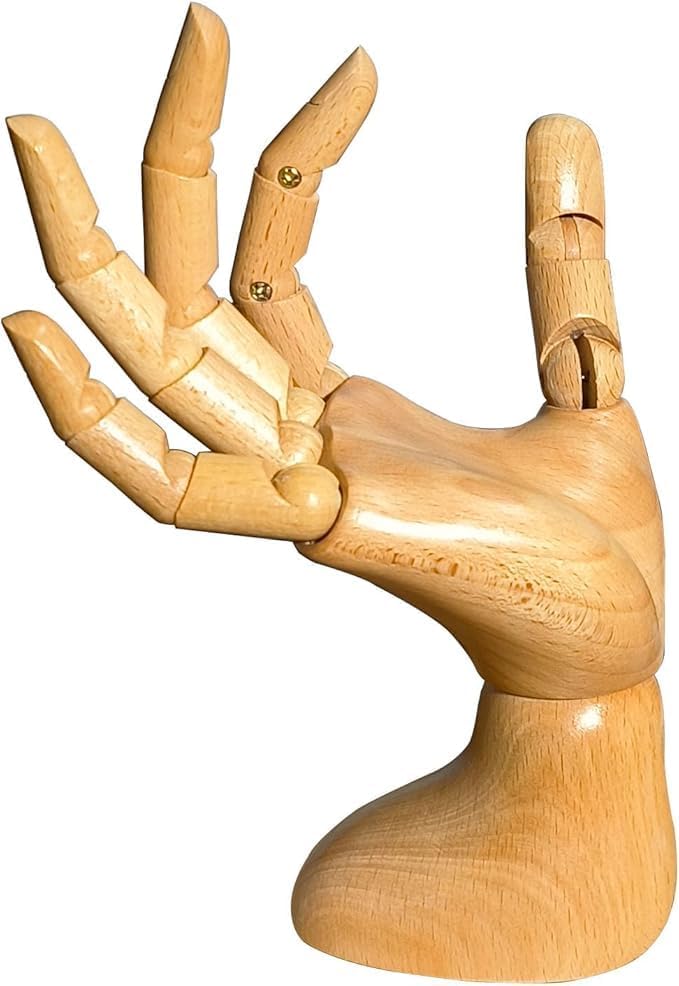yangjietf Mannequin,Mannequin Hand,Hand Model,Hand Mannequin for Nails,Drawing Mannequin,Wooden Hand,Wooden Mannequin,Wood Hand,Hand Model for Drawing,Female Hand of Right. - Image 1